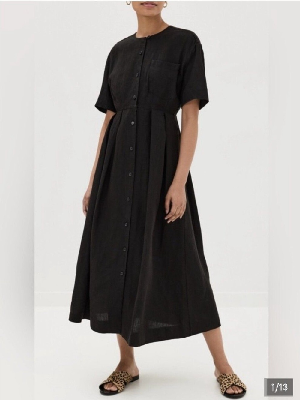 NWT Jenni Kayne Day Dress Linen Black in Size Small